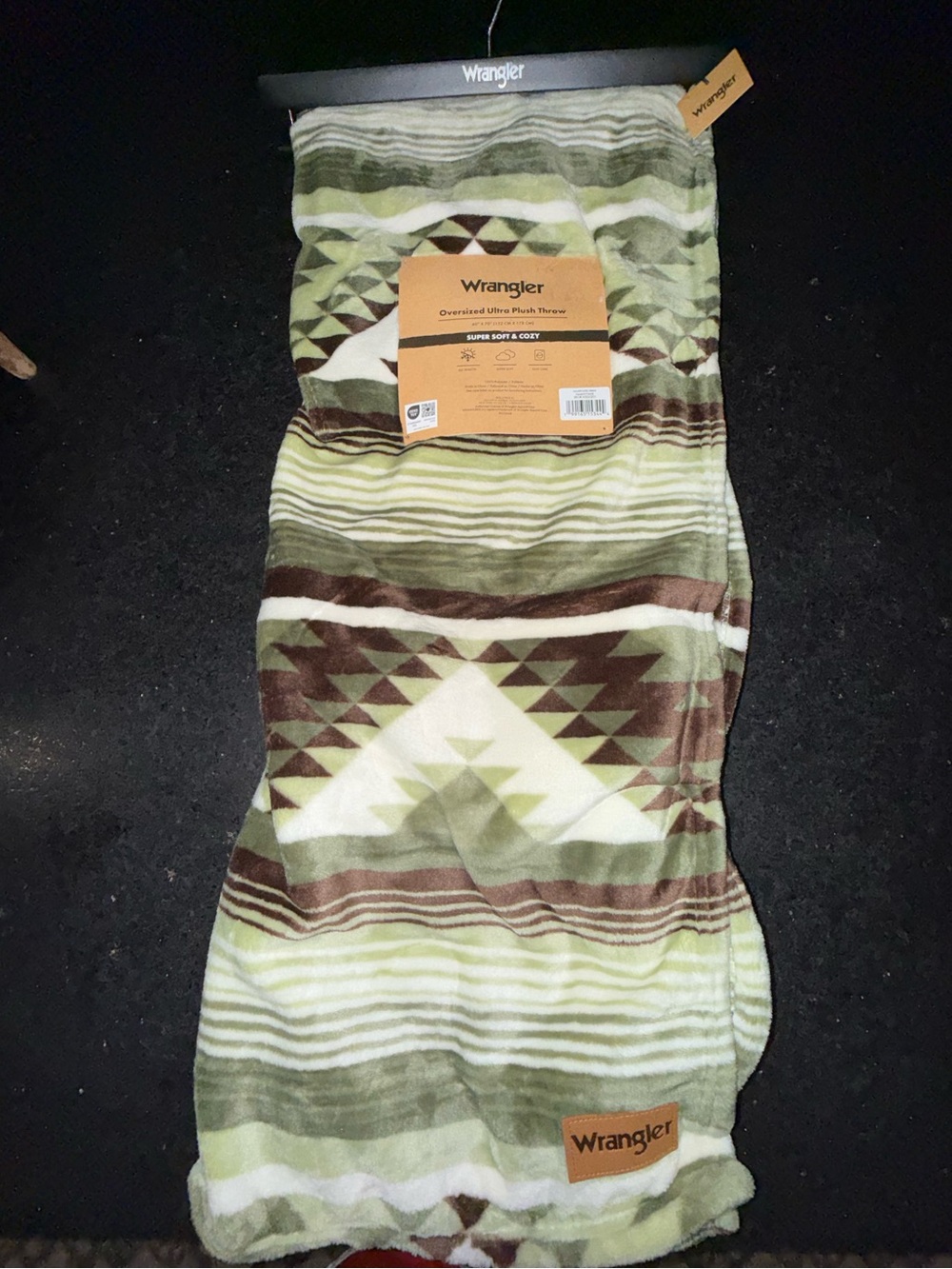 NEW Wrangler 60x70” Oversized Ultra Plush Throw CREAM BROWN GREEN SOUTHWESTERN